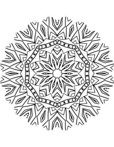 Kaleidoscope Mandala Coloring Page